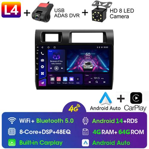 9" For Toyota Pickup Land Cruiser LC 70 79 Series 2007-2020 Android 14 Autoradio Wireless Carplay Multimedia Player Radio DVD