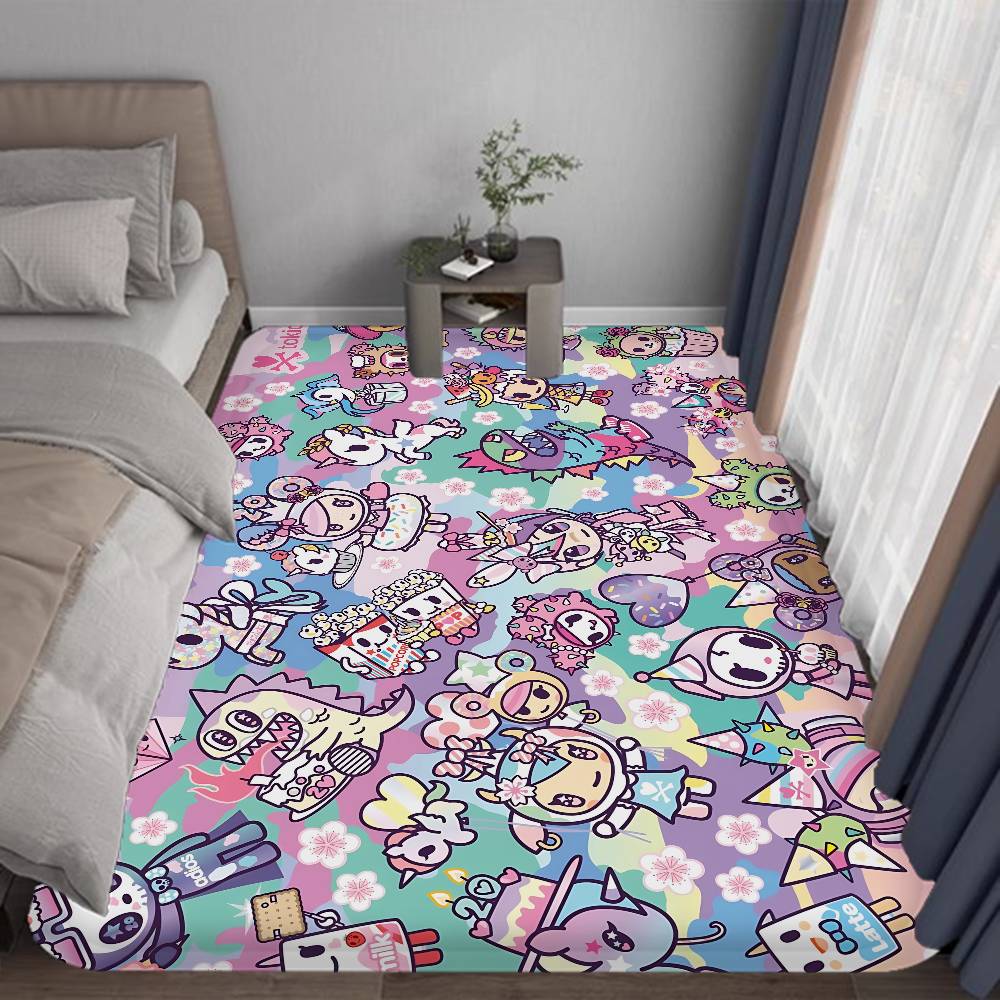 Popular Fashion T-Tokidoki LOGO Bathroom Mat Kids Room Bedroom Decoration Balcony Anti-Slip Doormat Living Room Welcome Rug