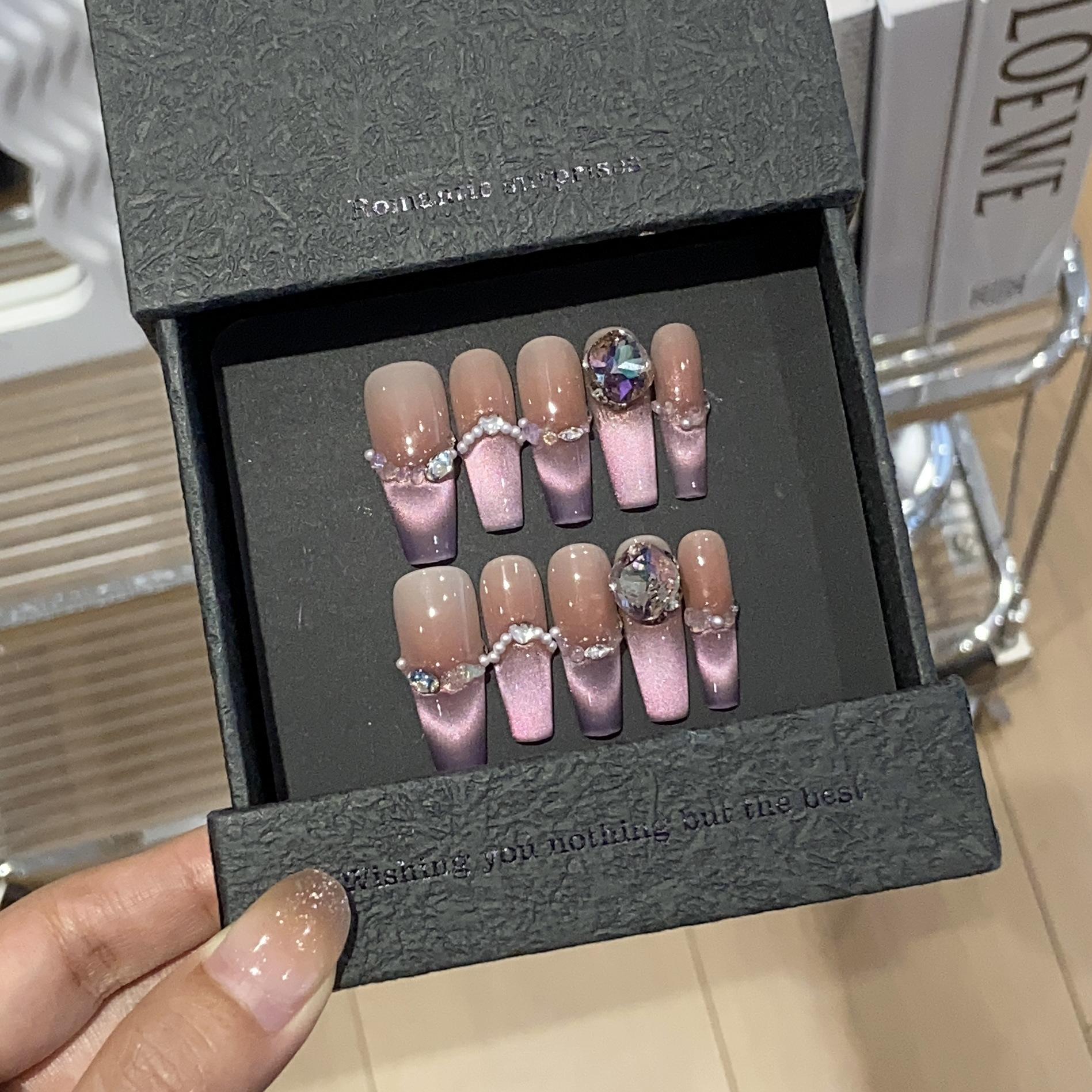 

Градиентный фиолетовый французский кошачий глаз жемчуг маленький сломанный бриллиант бутик K9 бриллиант молочный туман розовый износ броня L