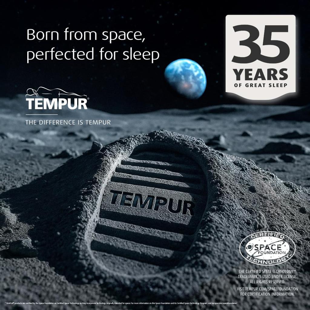 Tempur Travel Pillow with Dedicated Height (Portable Pillow) Pouch, Gray, 3-Year Manufacturer's Warranty, 10-7cm