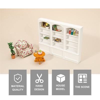 ABUL Maßstab 1/12 Miniatur Mini Haus Vitrine Haus Mini Möbel Glas Bücherregal Rot Langlebig Einfach zu Bedienen