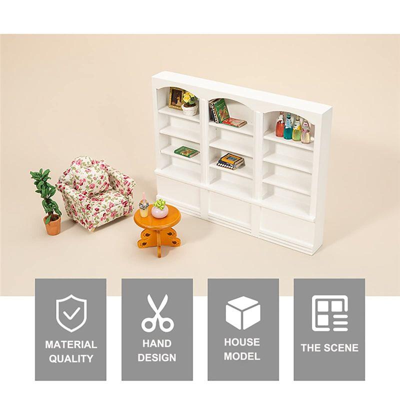 ABUL-1/12 Scale Miniature Mini House Display Cabinet House Mini Furniture Glass Bookcase Red Durable Easy To Use