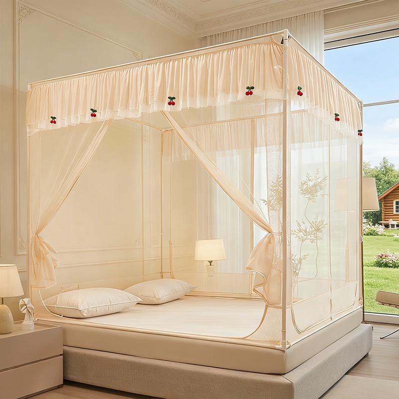 Lace Trim Mosquito Repellent Princess Bedside Canopy