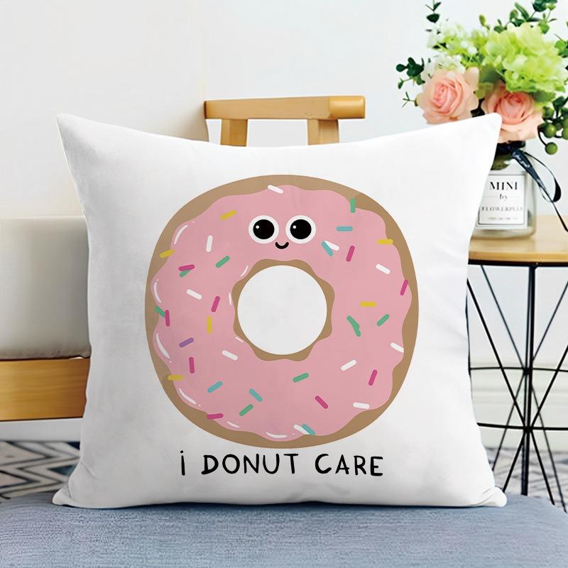 Pink Girly Print Decorative Pillowcase Bedroom Living Room Square Cushion Pillowcase