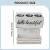 Holder Wall Organizer Storage Shelf Hair Accessories Wooden Tray Three Stainless Steel Cups And