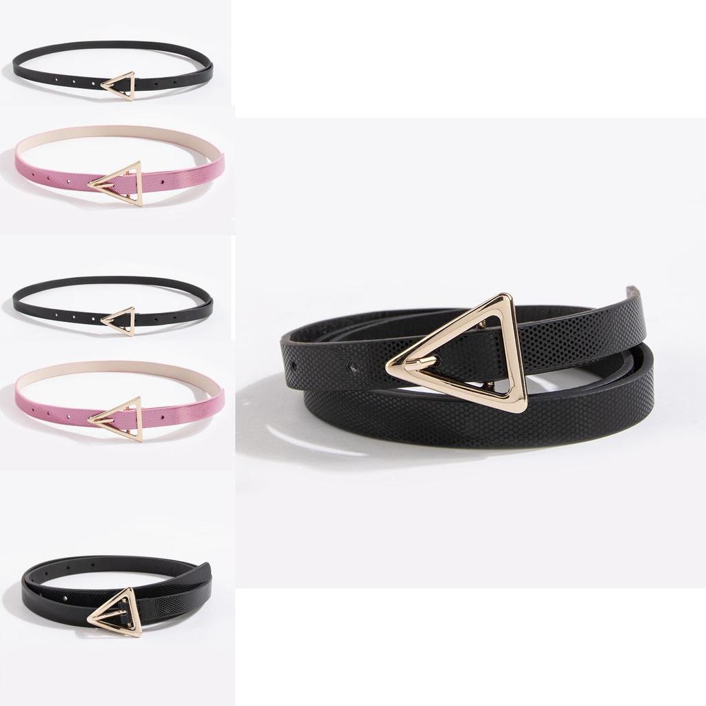 Y2k Ladies Triangular Buckle Laser Laser Dot Belt With Magnetic Closure For Trendy Looks