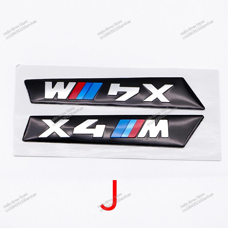 2Pcs Premium Fender Side Badge Emblem for BMW M Power X1 X2 X3 X4 X5 X6 Glossy Black Sticker Logo 6.8cm 8.4cm Car Styling Decor