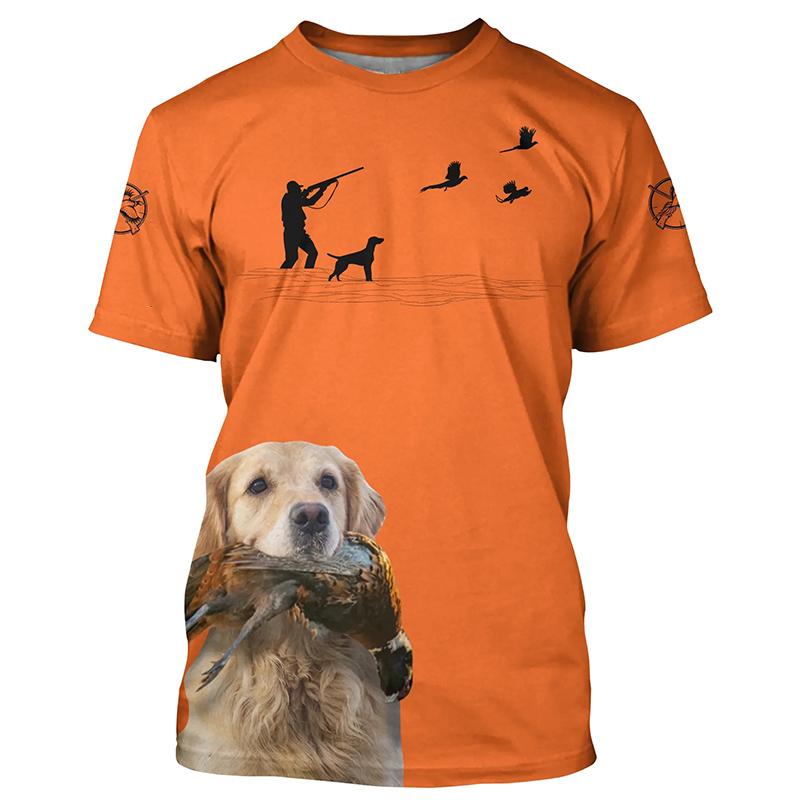 

2024 Летняя повседневная мужская футболка с короткими рукавами с изображением охотничьего животного, собаки, повседневная футболка 3D, модная мужская одежда с короткими рукавами 4XL