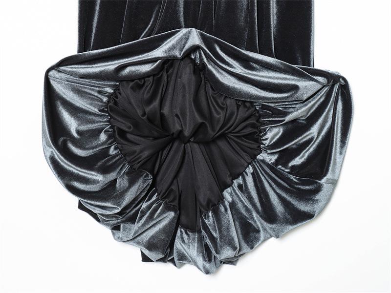 2025 Stylish European-American Velvet Balloon Dress for Women