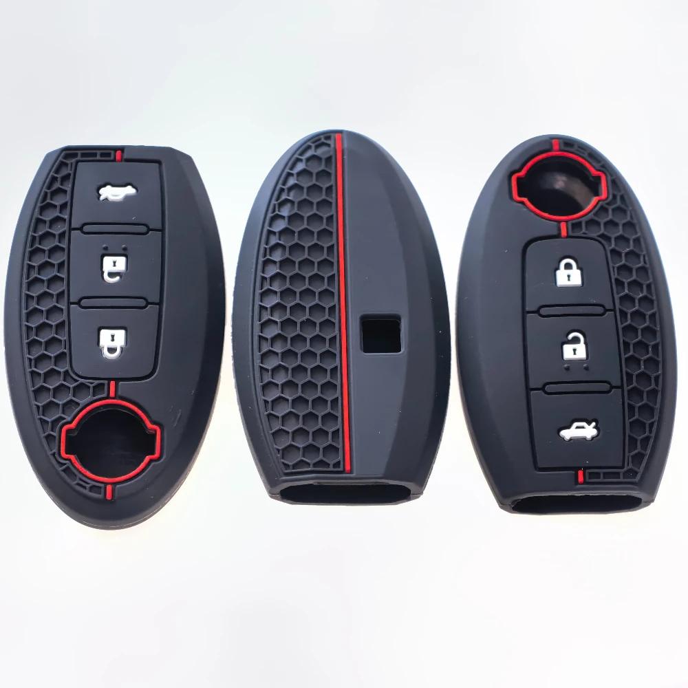 Silicone For Nissan Qashqai X-Trail T32 T31 Juke J10 J11 Kicks Tiida Pathfinder Note For Infiniti Car Key Case Cover Shell Fob