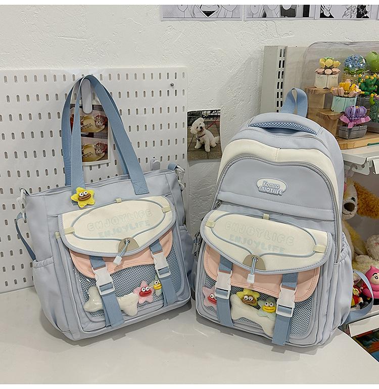 School Bag 2025 New Small Fresh High Value Simple Cute Versatile Large Capacity School Bag Casual Sweet Make-up Bag