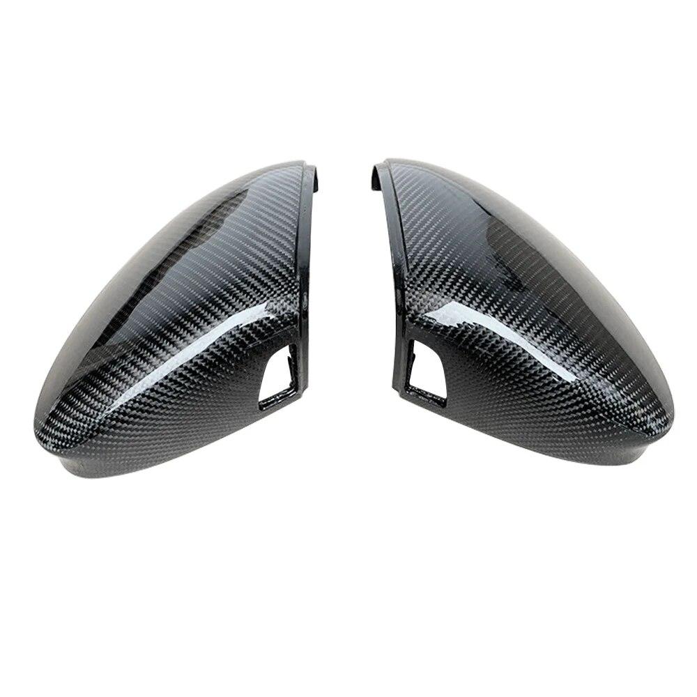 For Volkswagen Golf MK8 VIII 8 Side Mirror Covers Caps (Carbon Look) 2022 for VW Glossy Black Wing Rearview