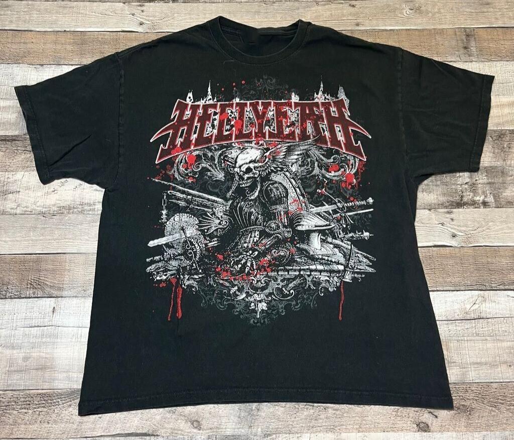 Vtg Hellyeah Band Short Sleeve Cotton Black Full Size Men Women T Shirt J572