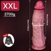 Extra Large Realistic Liquid Silicone Dildo, S/L/XL/XXL Sizes, Thick Soft Skin-Like Texture with Strong Suction Cup, Hands-Free Adult Toy