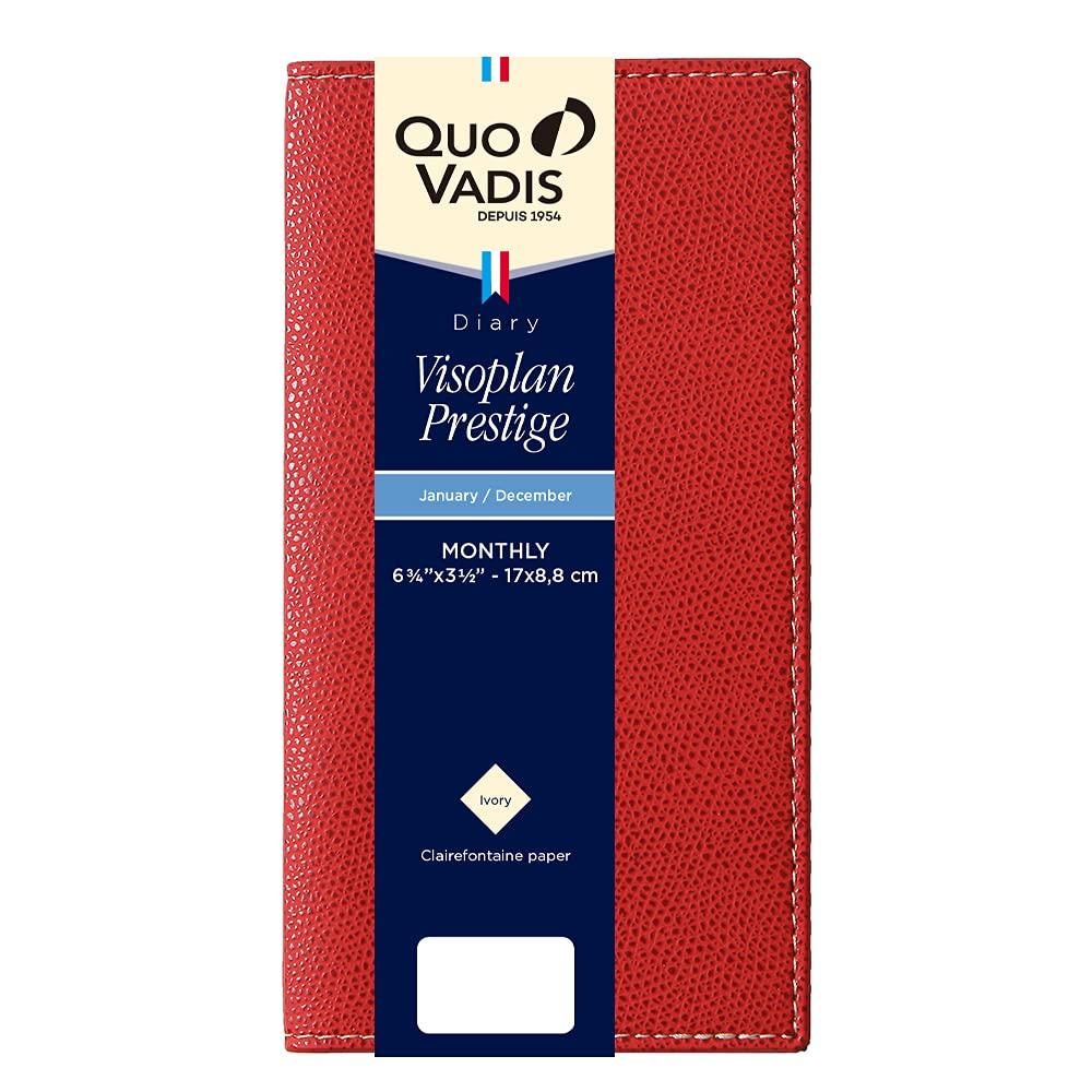 

QUOVADIS 2026 Planner Diary Buisiness Plan Prestige/Club (Monthly Block, January Start, Slim Size 17x8.8cm) red qv66602rd