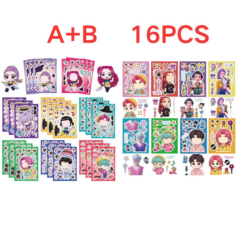 C 8/16 Stück KPop Dämonenjäger Aufkleber - Dekorative Sticker für Handyhüllen, Laptops & Notizbücher Geburtstagsgeschenk für ein Kind