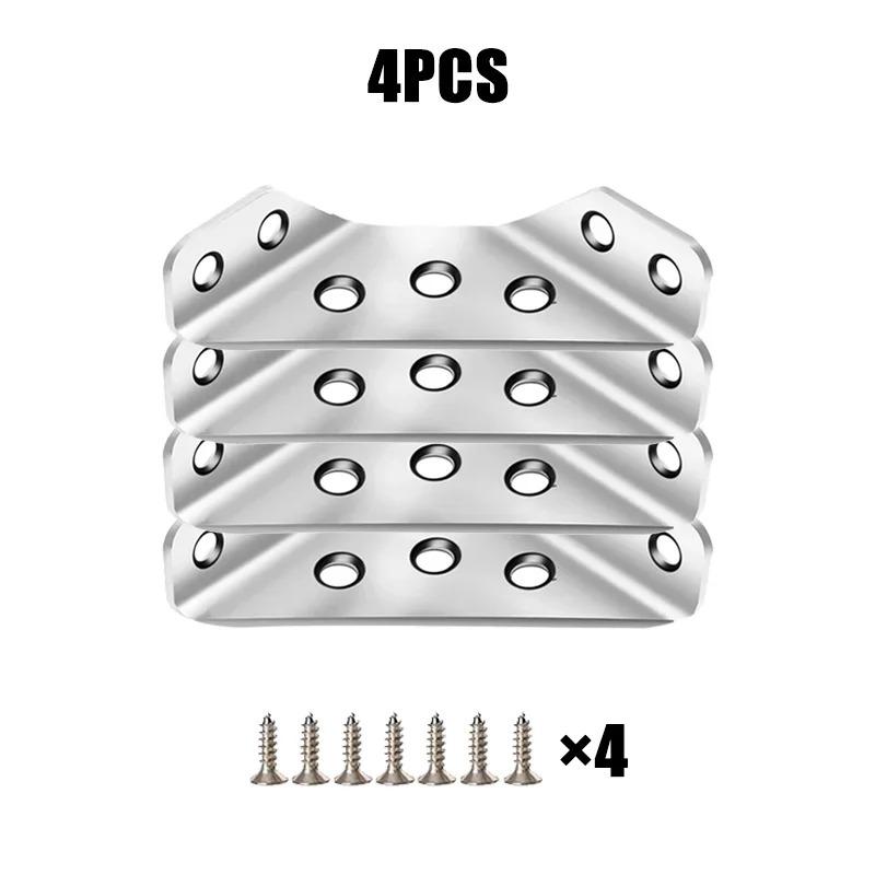 64pcs Corner Brackets Stainless Steel Furniture Angle Shelf Connector Cabinet Support Fixing Frame Corner Brace With Screws