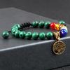 Tree of Life Pendant Woven Bracelet with Tiger Eye Matte Stone Beads - European & American Fashion