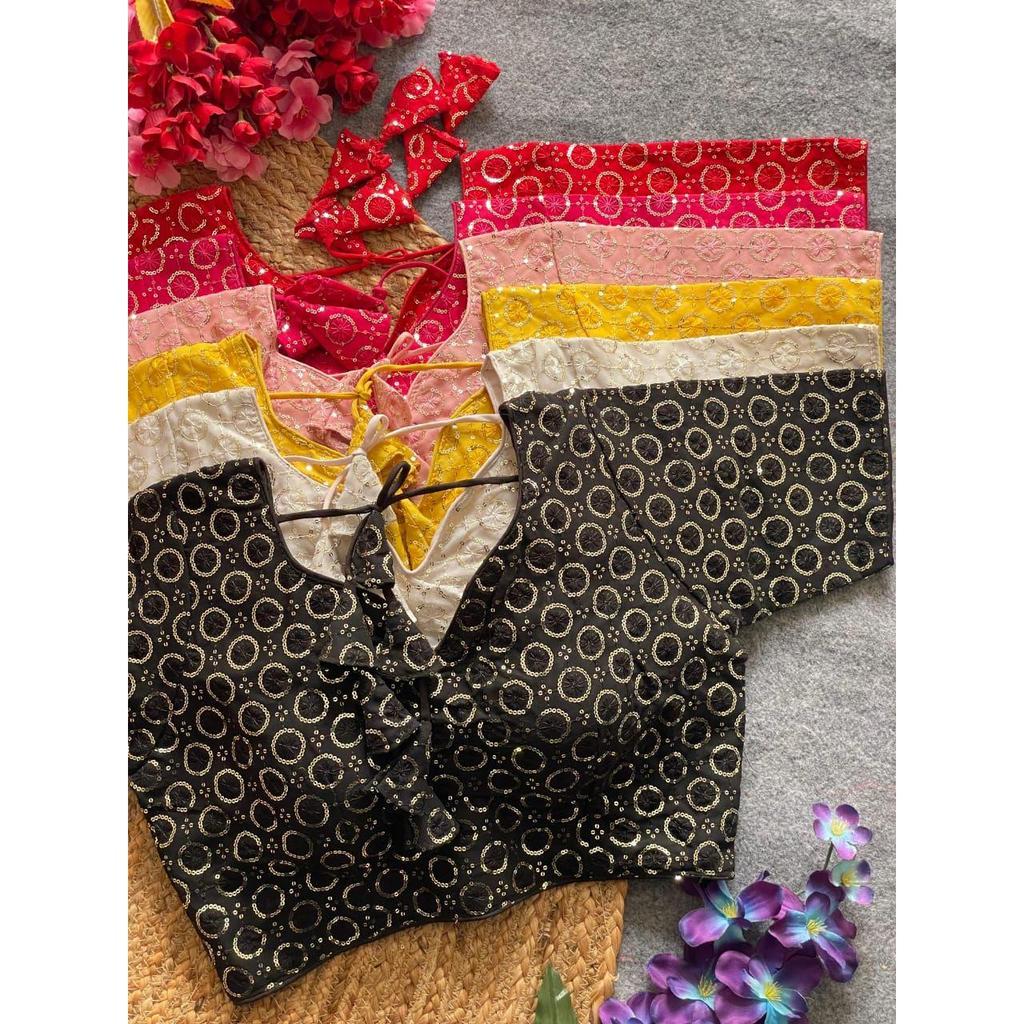 Einführung neuer Designer-Blusen aus schwerem Georgette mit Paillettenarbeit