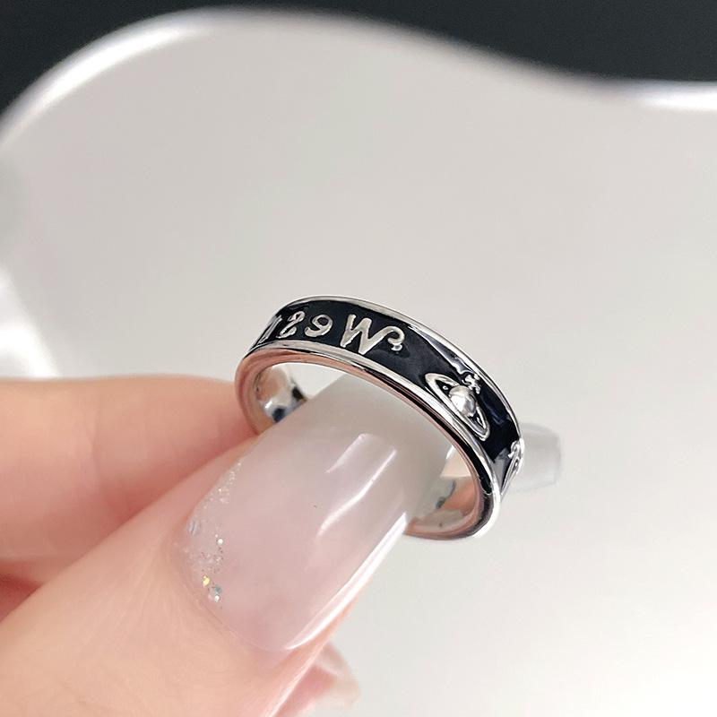 Tydzień Saturna Pełen Diamentów Wysoki Smak Zimny Wiatr Niszowy Design Osobowość Lekki Luksus Moda Otwarty Pierścionek