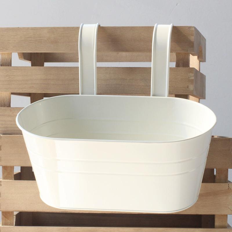 

Красочный подвесной цветочный горшок, съемный двойной крюк, горшок для растений для забора, садовое украшение, подставка для цветов бонсай, домашний декор для балкона белый