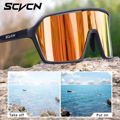 SCVCN Men Polarized Sunglasses for Cycling Glasses Fashion Photochromic Women Bike Road Bicycle Eyewear Cycle Goggles UV400 MTB
