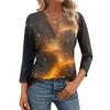 Women's Casual Fashionable Sexy Comfortable V-Neck Christmas Three-Quarter Sleeve Top