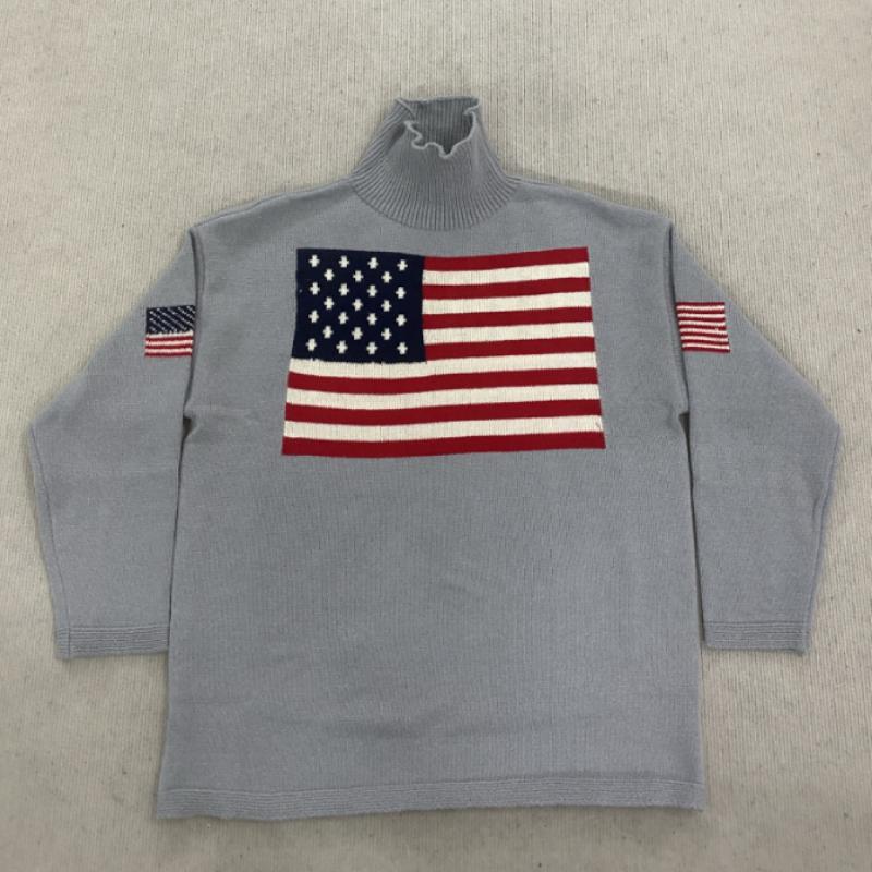 Женский вязаный свитер Y2K в уличном стиле, осенне-зимний, ретро, теплый, свободный, с круглым вырезом, жаккардовый XL серый