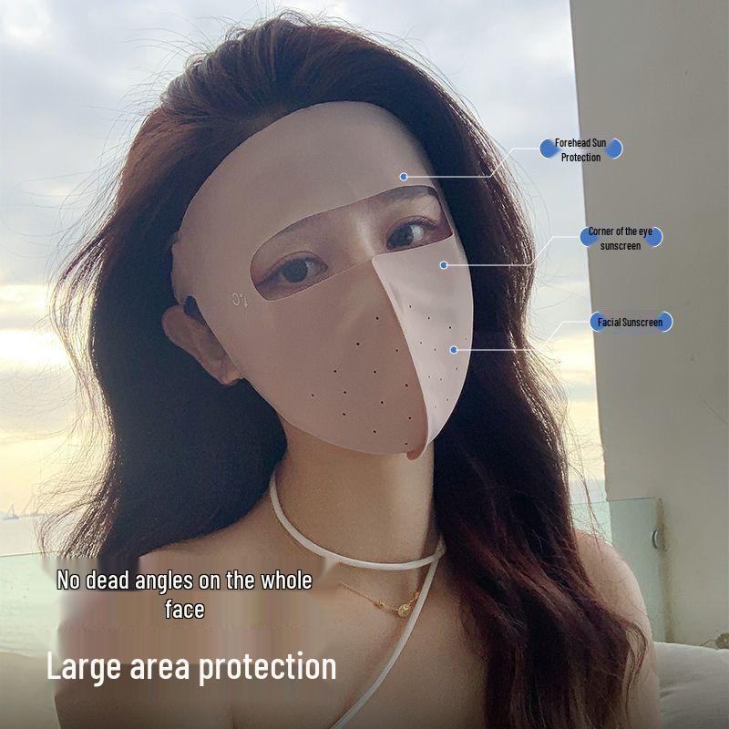Women’s Anti-UV Breathable Ice Silk Face Mask - Sunshade and Eye Corner Protector 3D Hat