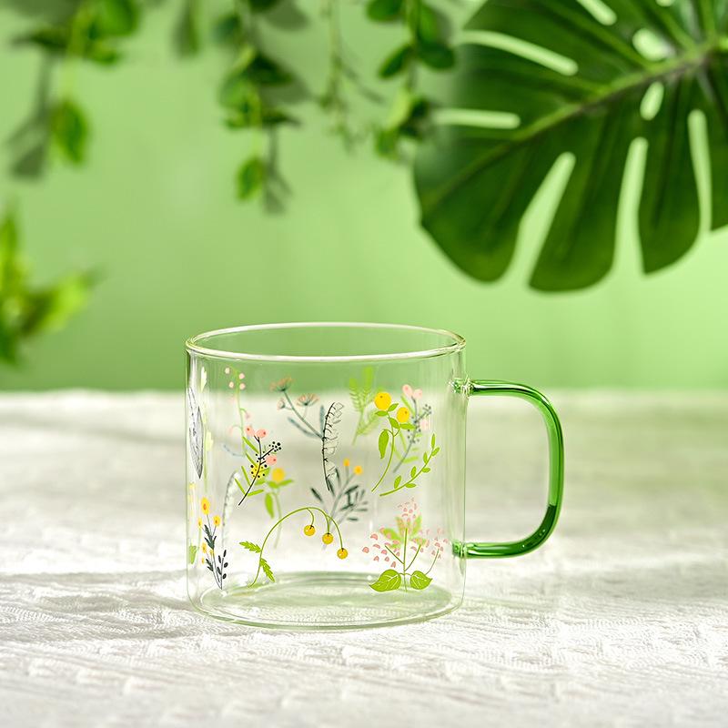 Hochtemperaturbeständiges Glasbecher-Set - Stilvolle Saft- & Milchbecher mit Henkeln (Ausgabe 2025)