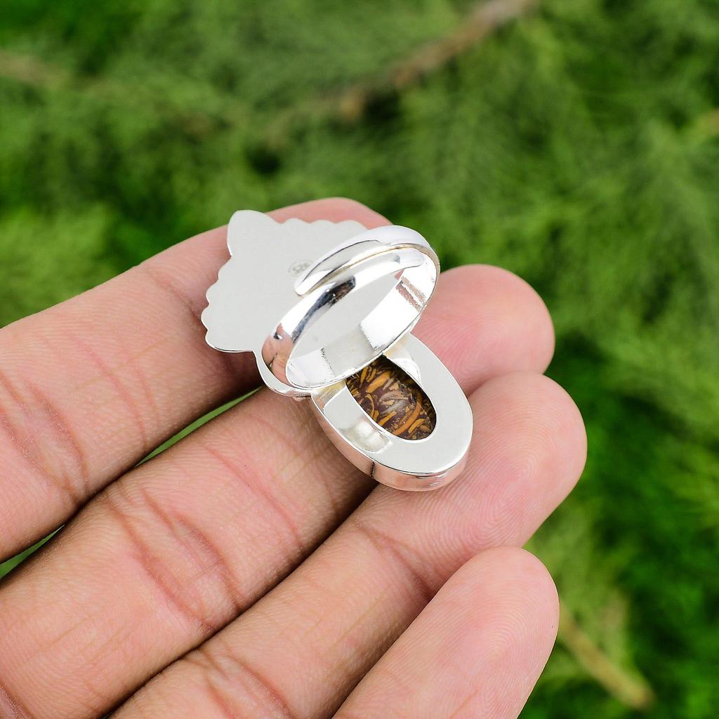925 Sterling Silver Mariam Jasper Stone Trendy Daughter Birthday Unique New Ring
