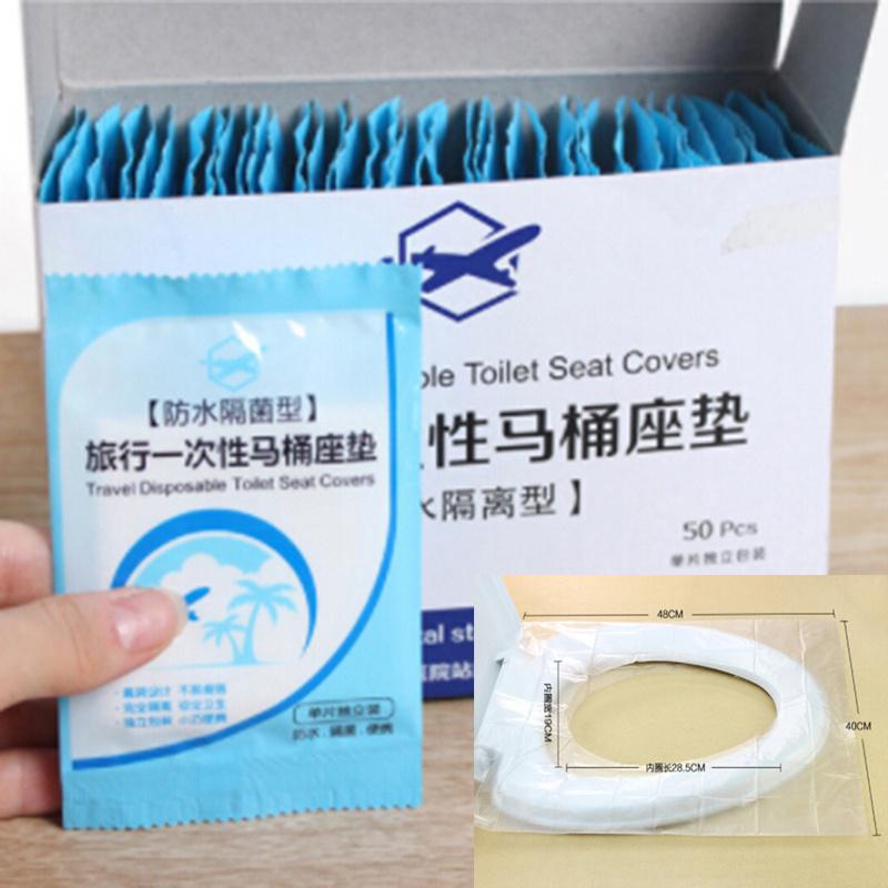 

50шт Одноразовый туалетный подушка Утолщенный путешествия Портативный чехол для сиденья унитаза