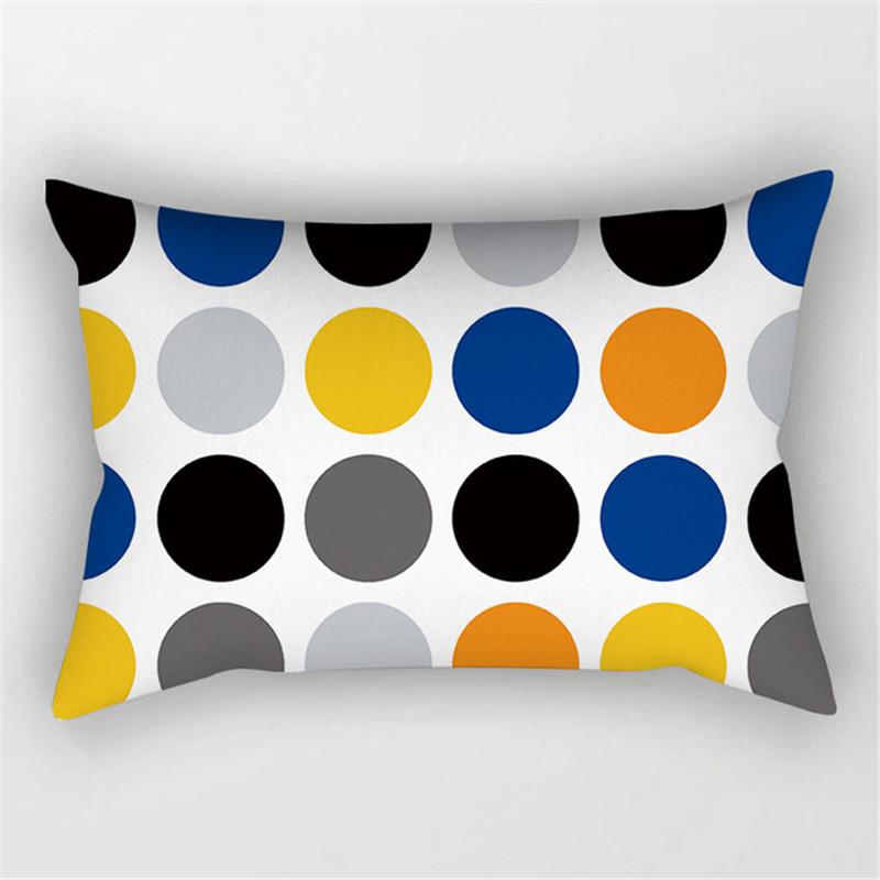XUNYU Rectangular Polyester Print Pillowcase Yellow Geometry Home Cushion Cover Waist Pillowcase Car Chair Pillow Cover CE02