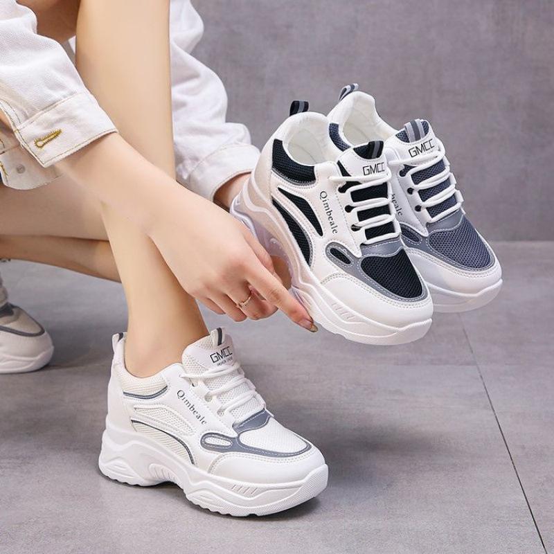 Dad shoes 2025 spring and autumn new Internet celebrity ins shoes trend breathable women's shoes increase height and show small feet
