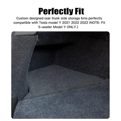 2 Pezzi Organizer per Bagagliaio Impermeabile Contenitori Portaoggetti per Bagagliaio Posteriore Scatola Laterale con Bordo Rivestito in Moquette Interno