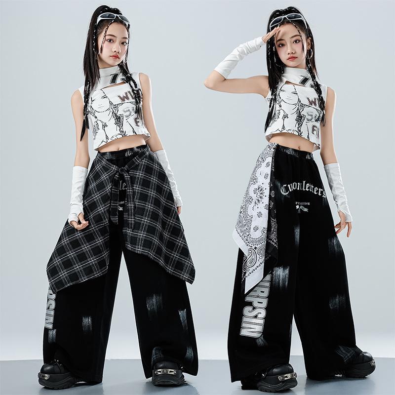 Trendy Girls' Jazz & Hip Hop Dance Crop Top Performance Costume