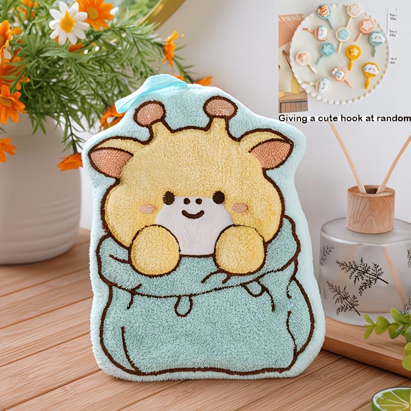 

Ultra‑Soft Double‑Layer Thickened Coral Fleece Cartoon Hand Towel, Quick‑Dry Absorbent Hanging Towel for Kitchen & Bathroom Deer
