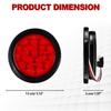 2/4pcs 4 Inch 12 LED Stop Turn Tail Brake Light Round Waterproof Tail Light for Trailer Truck