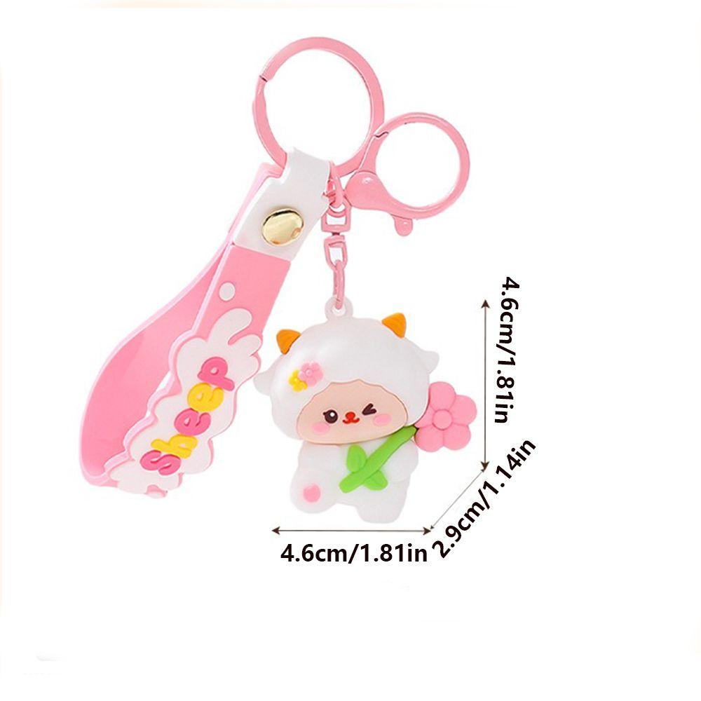 Cute Sheep Keychain PVC Goat Car Keychain Kawaii Goat Pendant Gift For Kids