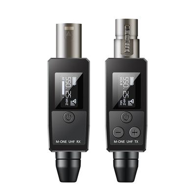 1Pair Plug-on Microphone Wireless System UHF Transmitter and Receiver Adapter Converter for Audio Mixer, DSLR Camera