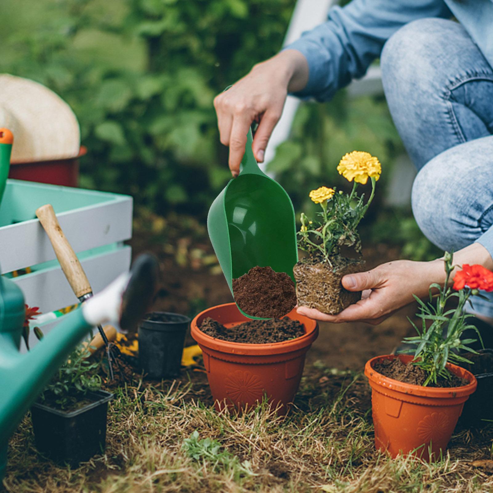 Gardening Shovel Soil Scoops Large Capacity Garden Shovel  Handle Gardening Hand Tools For Beach Play Pot Planting Soil Digging
