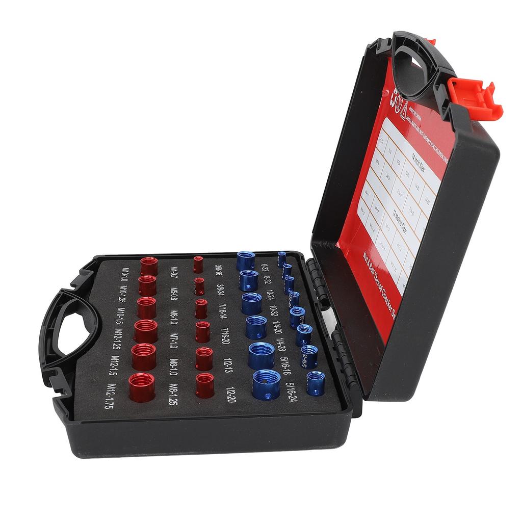 Nut Bolt Thread Checker Imperial Metric Aluminum High Accuracy Thread Checker Box for Checking