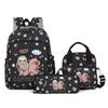 Capybara Colorful Backpack 3Pcs/Set for Women Casual School Bags with Lunch Bag Girl Boy Student Teenager Rucksack
