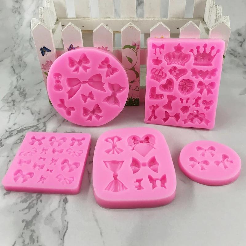 Bows Silicone Mold Bowknot Mini Molds Silicone Ribbon Mold Chocolate Candy Bow For Cake Decorating Diy Desserts, Fondant