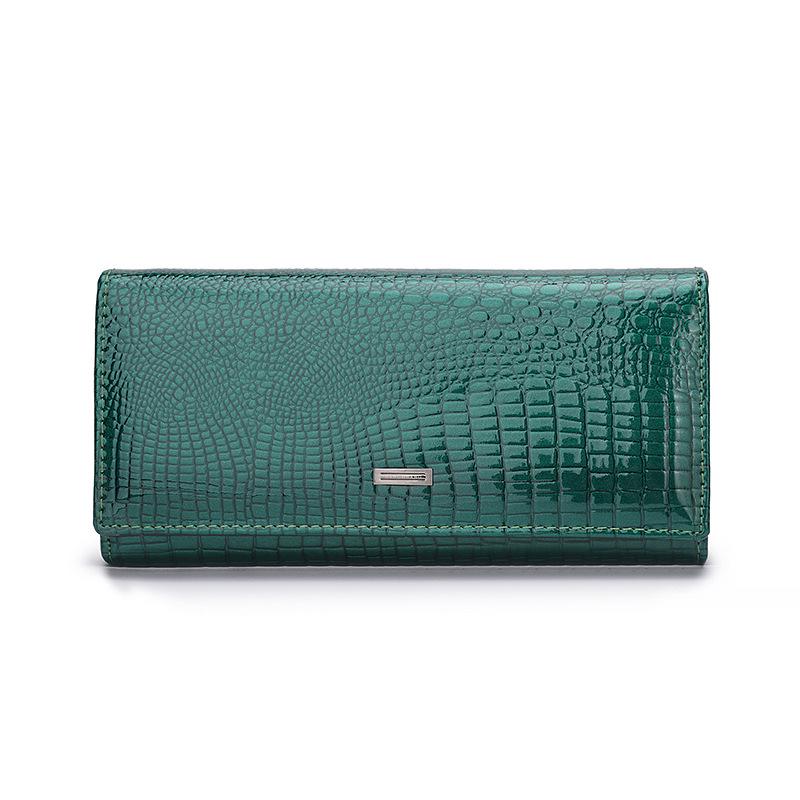 

Российский модный женский длинный кошелек из натуральной кожи с магнитной застежкой