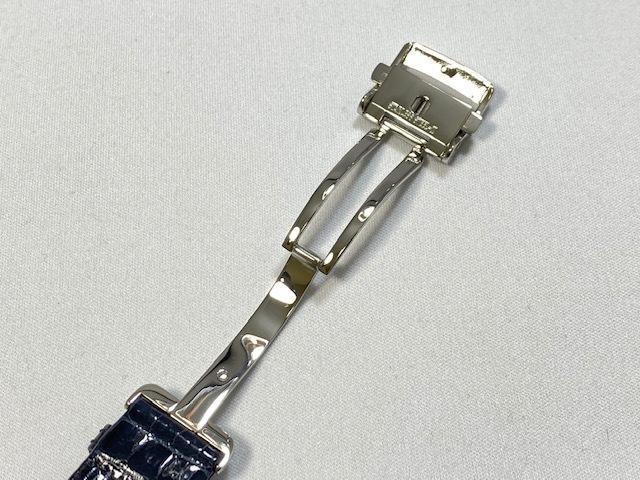 L07Y018J9 SEIKO Presage 20mm Leather Strap with Dark for Buckle, Crocodile, Blue, SARW011/ SARX019