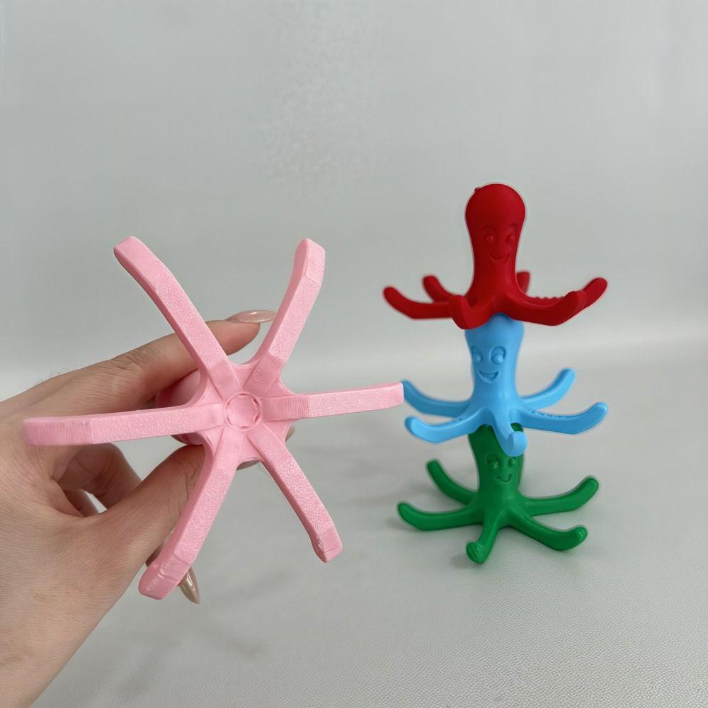 6 Claws Octopus Cup Drain Rack Big Octopus Blue Red Water Bottle Drying Rack Modern Design 3D Printing Water Cup Holder