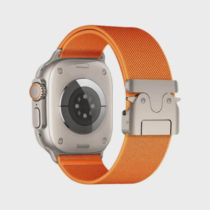 Compatible with Apple 10th Gen Elastic Nylon Watch Band, Ultra 1~2, Series 987654 Buckle