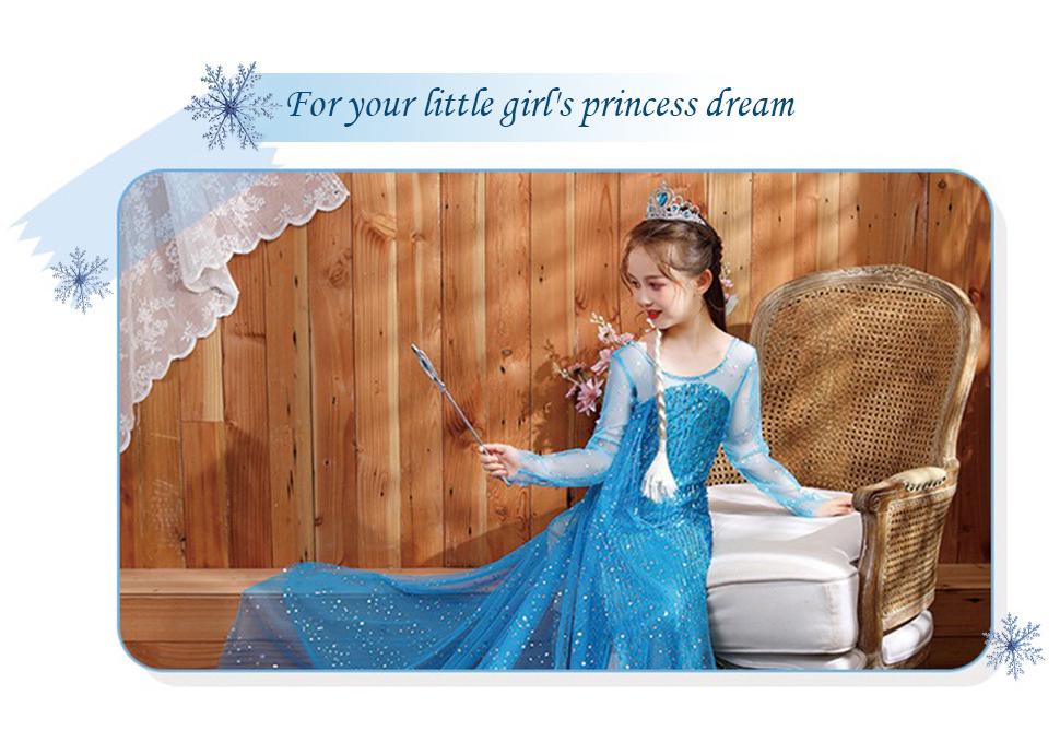 WISH Halloween Children's Elsa Frozen Princess Dress Skirt