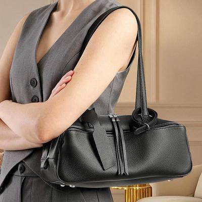 Top Layer Cowhide Underarm Bag 2025 New Large Capacity Pillow Bag Genuine Leather Commuter Toast Bag